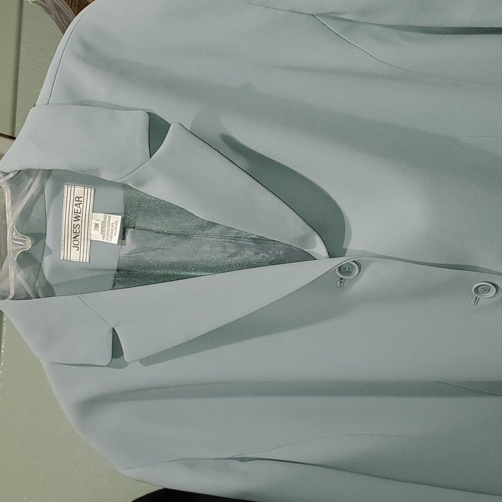 Jones Wear Women's Blazer Jacket Light Blue Size 24W